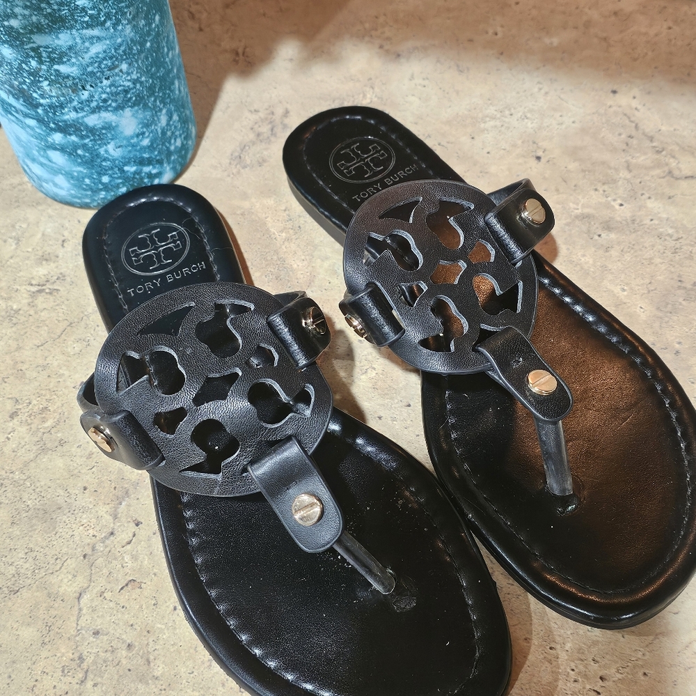Tory Burch Black Leather Sandals